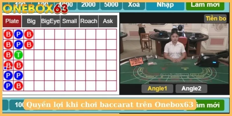 Quyền lợi khi chơi baccarat trên Onebox63